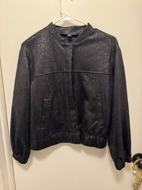 Zac & Rachel Faux Saude Leopard Print Jacket size Small